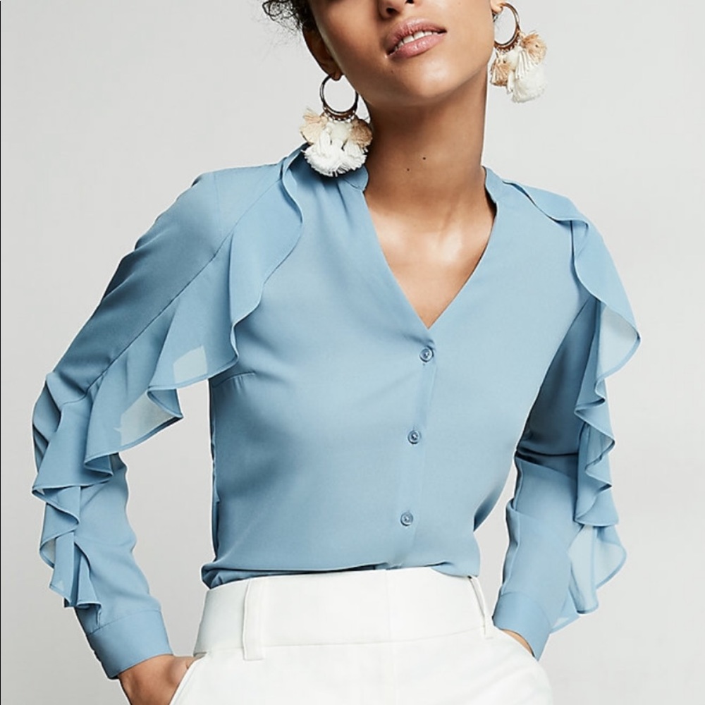 Baby Blue Express Portofino Ruffle Blouse 💙